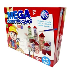 JOGO MEGA CONSTRUÇÕES C/45 PEÇAS PAIS E FILHOS