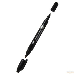 CANETA PINCEL PERNAMENTE CD DUO CIS PRETO/AZUL