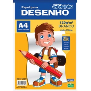 BLOCO DE DESENHO A4 120G BRANCO JANDAINHA