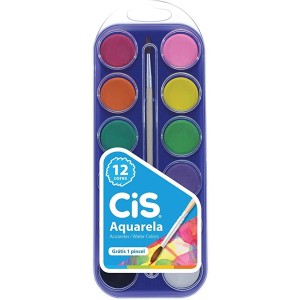 TINTA AQUARELA 12 CORES - CIS