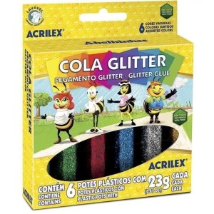 COLA COM GLITER 23G 6 CORES ACRILEX