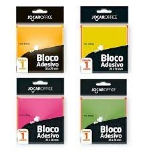 BLOCO ADESIVO 76MMX76MM 100 FOLHAS CORES SORTIDAS