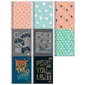 CADERNO 10 MATÉRIAS CAPA DURA 200FOLHAS D+ SORTIDO