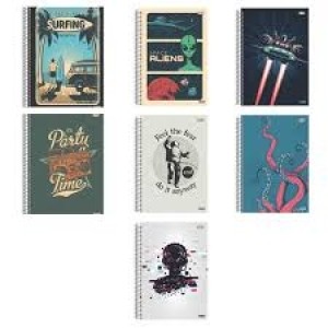 CADERNO UNIVERSITÁRIO 1X1  80FLS CAPA DURA SORTIDO