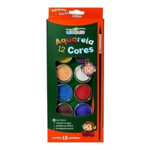 TINTA AQUARELA 12 CORES - LEO&LEO